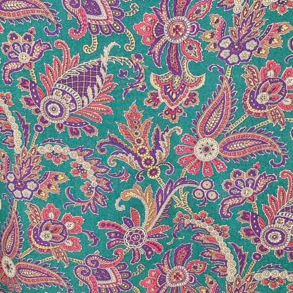 Searle Blatt Blouse Womens Medium 42 Silk Floral Paisley Made in Italy Vintage - Picture 4 of 8